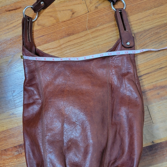Vintage Brown Leather Shoulder Bag Purse Satchel - Picture 7 of 14